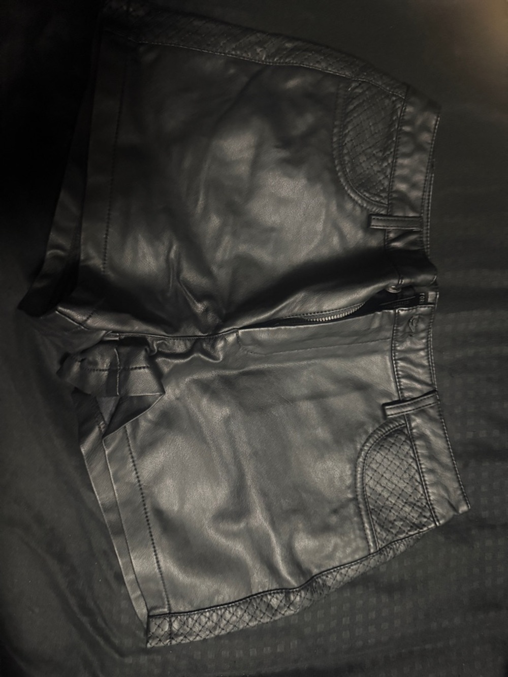 Forever 21 Faux Leather Quilted Detail Shorts